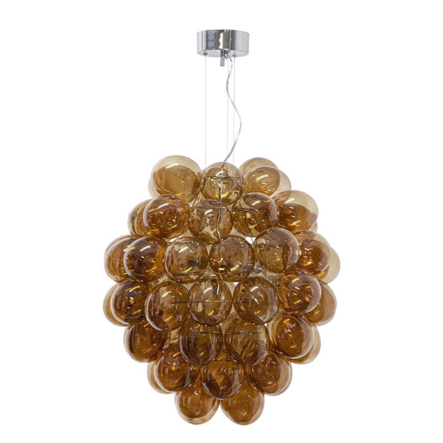 ByRydens - Lampadario a sospensione con filo DELUXE 4xE14/5W/230V fumé/marrone diametro 64 cm