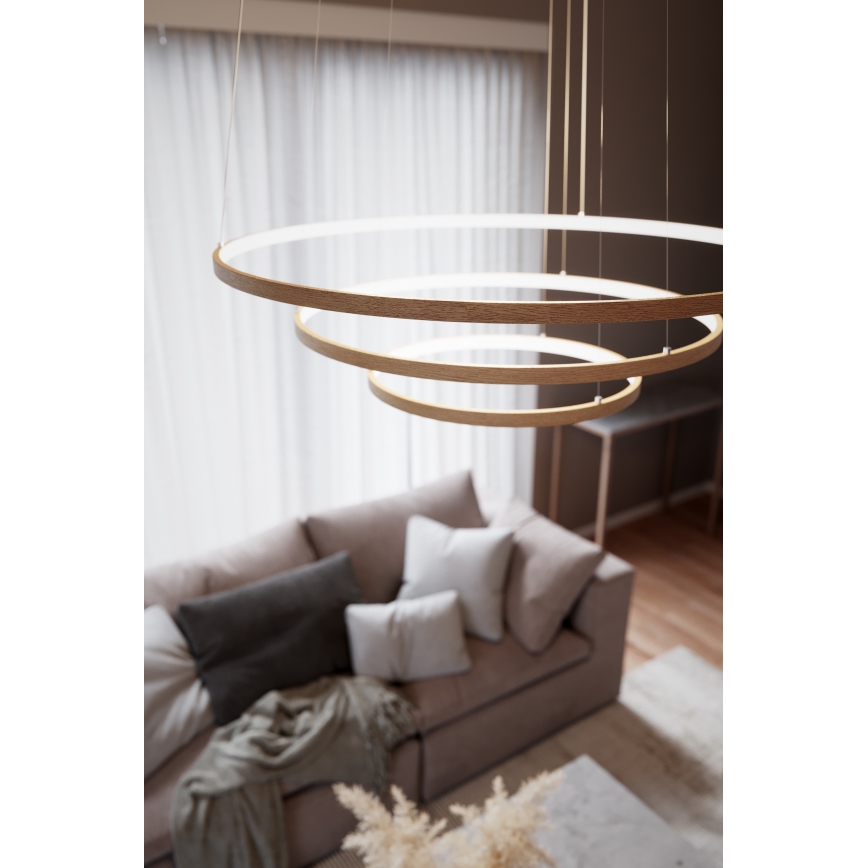 ByRydens - Lampadario LED su cavo TRIONE LED/45W/230V beige Ø 80 cm