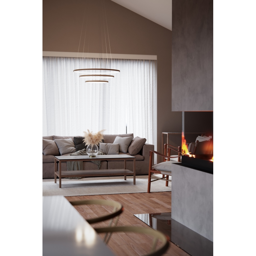 ByRydens - Lampadario LED su cavo TRIONE LED/45W/230V beige Ø 80 cm