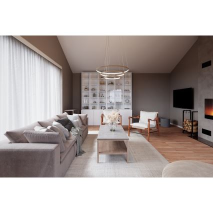 ByRydens - Lampadario LED su cavo TRIONE LED/45W/230V beige Ø 80 cm