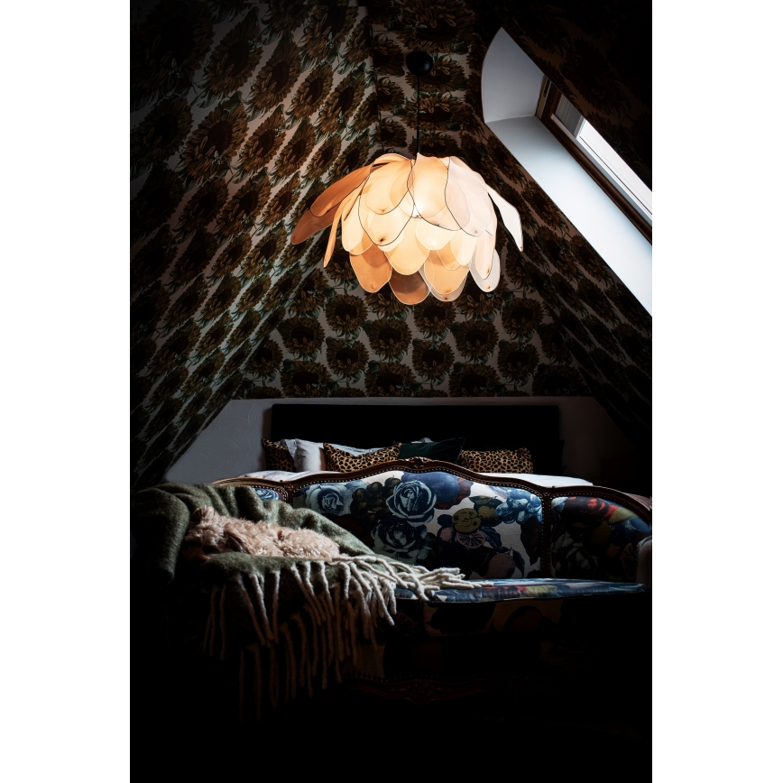 ByRydens - Lampadario a sospensione con filo LOU LOU 1xE27/5W/230V beige diametro 80 cm