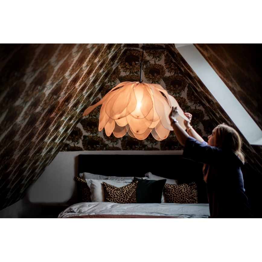 ByRydens - Lampadario a sospensione con filo LOU LOU 1xE27/5W/230V beige diametro 80 cm