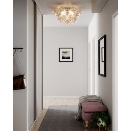 ByRydens - Plafoniera GROSS 6xG9/8W/230V fumé/marrone Ø 70 cm