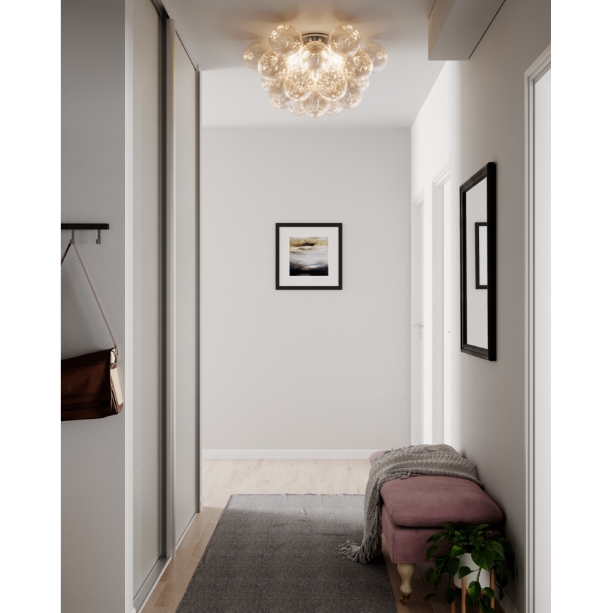 ByRydens - Plafoniera GROSS 6xG9/8W/230V fumé/marrone Ø 70 cm