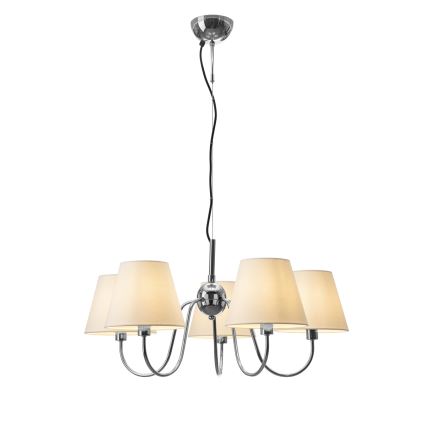 ByRydens - Lampadario sospeso su cavo LYNF 5xE14/8W/230V cromo lucido/bianco