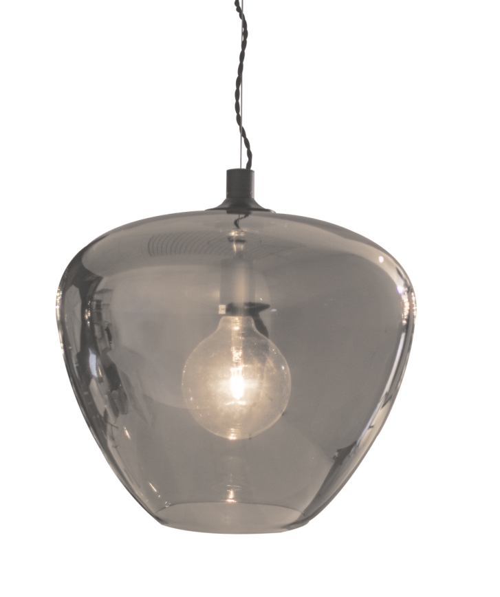 ByRydens - Lampadario a sospensione con filo BELLISSIMO 1xE27/8W/230V fumé/nero diametro 40 cm
