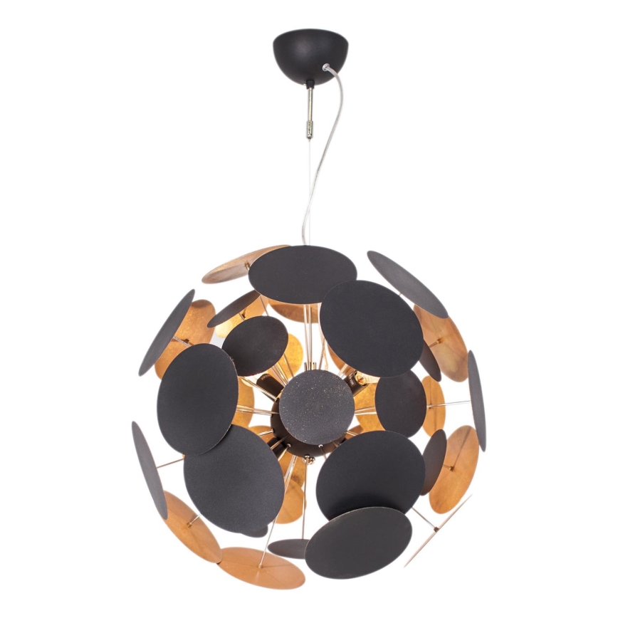 ByRydens - Lampadario a sospensione con filo PLANET 4xE14/5W/230V nero/oro diametro 50 cm