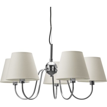 ByRydens - Lampadario sospeso su cavo LYNF 5xE14/8W/230V cromo lucido/bianco