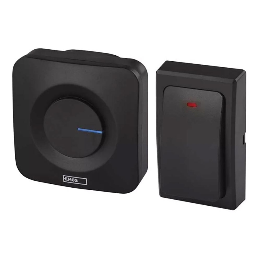 Campanello con presa wireless 230V IP44 nero