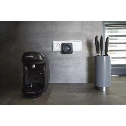 Campanello con presa wireless 230V IP44 nero