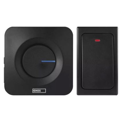 Campanello con presa wireless 230V IP44 nero