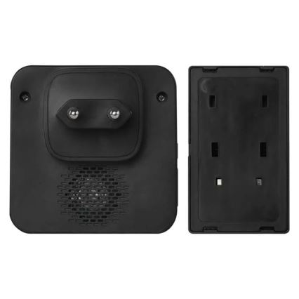 Campanello con presa wireless 230V IP44 nero