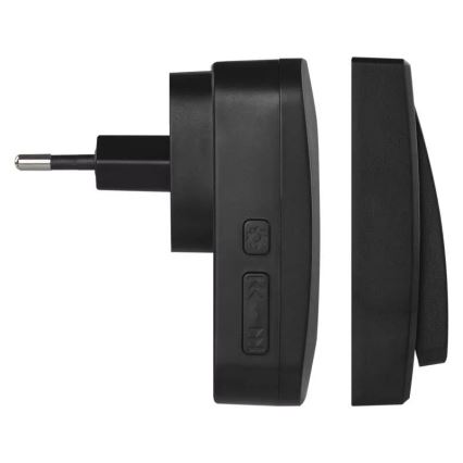 Campanello con presa wireless 230V IP44 nero