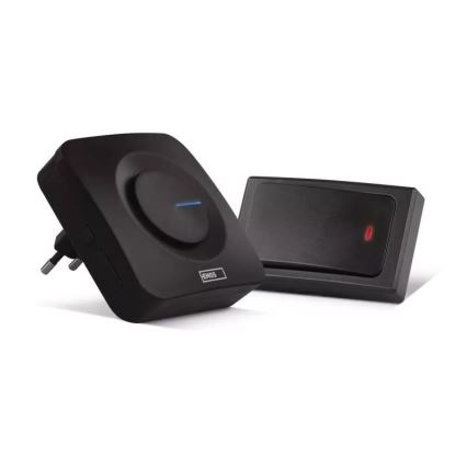 Campanello con presa wireless 230V IP44 nero