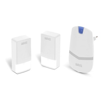 Campanello presa wireless 230V + 2x bottoni IP44 bianco