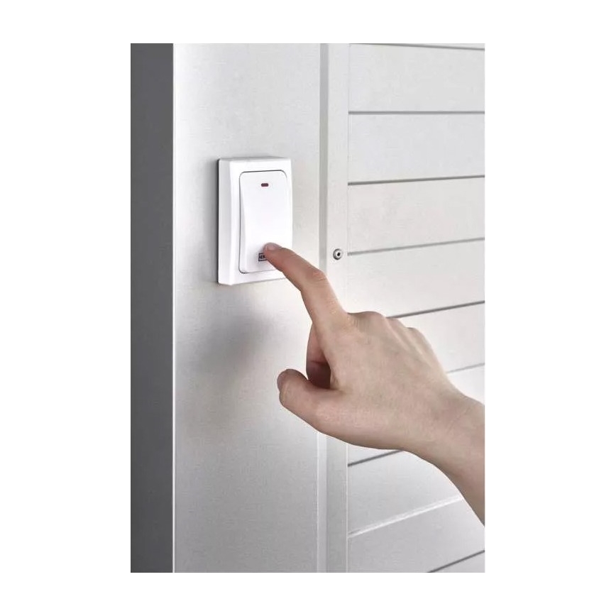 Campanello presa wireless 230V IP44 bianco