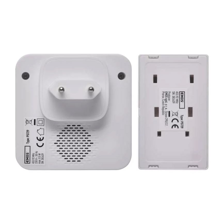 Campanello presa wireless 230V IP44 bianco
