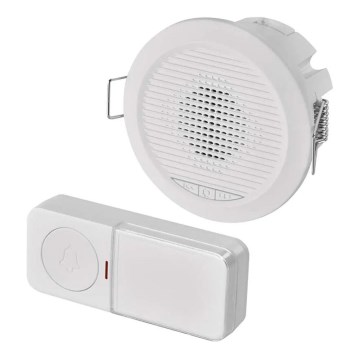 Campanello senza fili da incasso 230V + 1x CR2032, bianco