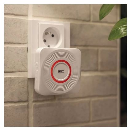 Campanello senza fili da presa GoSmart 230V + 1xCR2032 bianco Wi-Fi