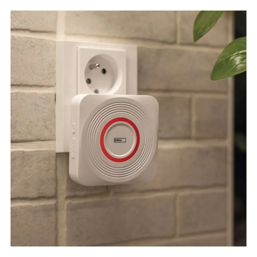 Campanello senza fili da presa GoSmart 230V + 1xCR2032 bianco Wi-Fi