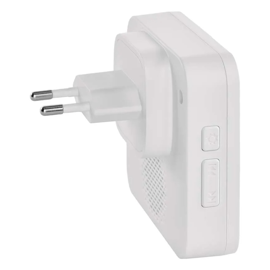 Campanello senza fili da presa GoSmart 230V + 1xCR2032 bianco Wi-Fi