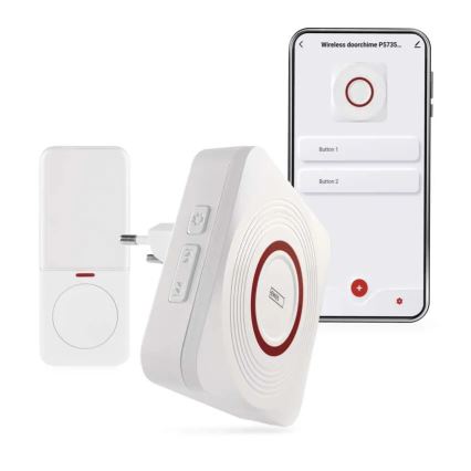 Campanello senza fili da presa GoSmart 230V + 1xCR2032 bianco Wi-Fi