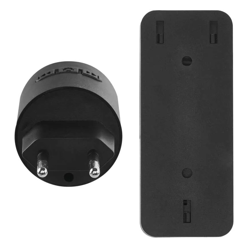 Campanello senza fili da spina 230V + 1x CR2032, nero