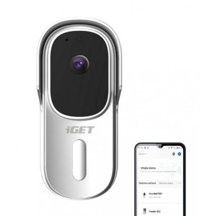 Campanello video con sensore di movimento — Full HD 1080p, batteria 5200 mAh, IP65, Wi‑Fi, compatibile Tuya, bianco