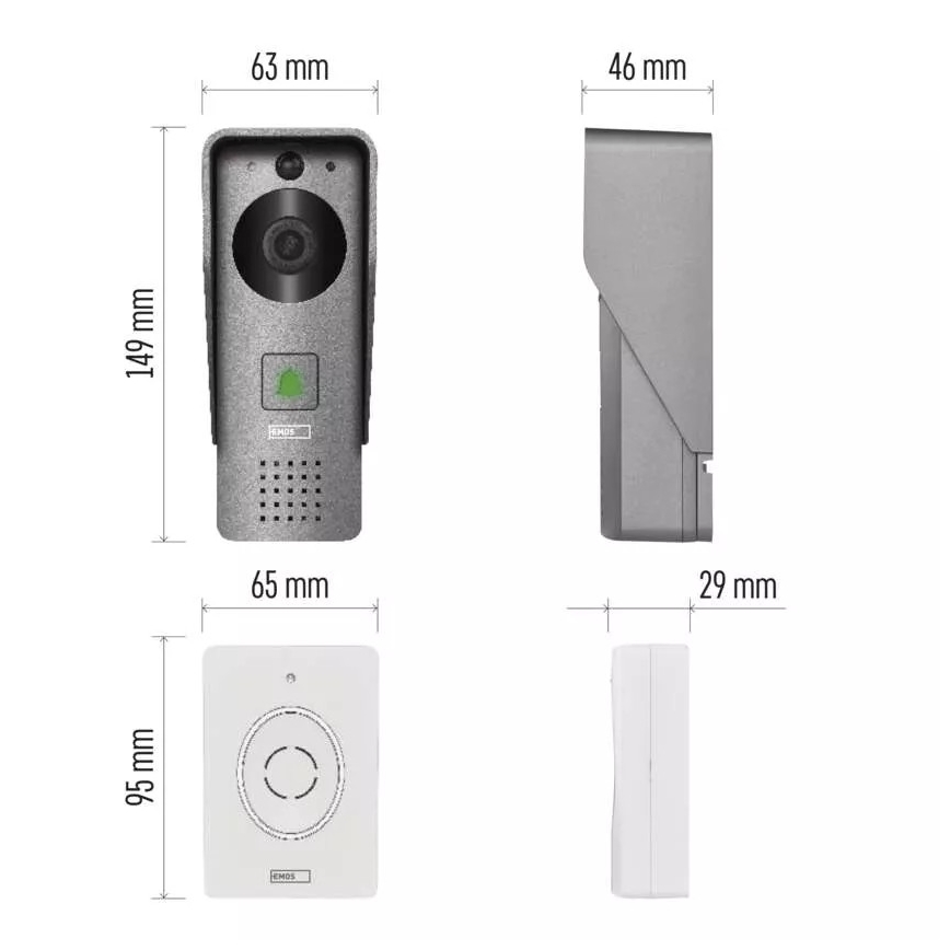 Campanello video wireless con sensore di movimento GoSmart 12V/3xAA IP44 Wi-Fi Tuya