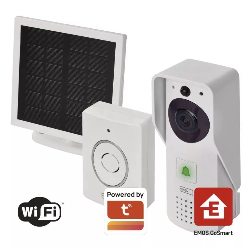 Campanello video wireless con pannello solare GoSmart 4400 mAh 3xAA IP44 Wi-Fi Tuya