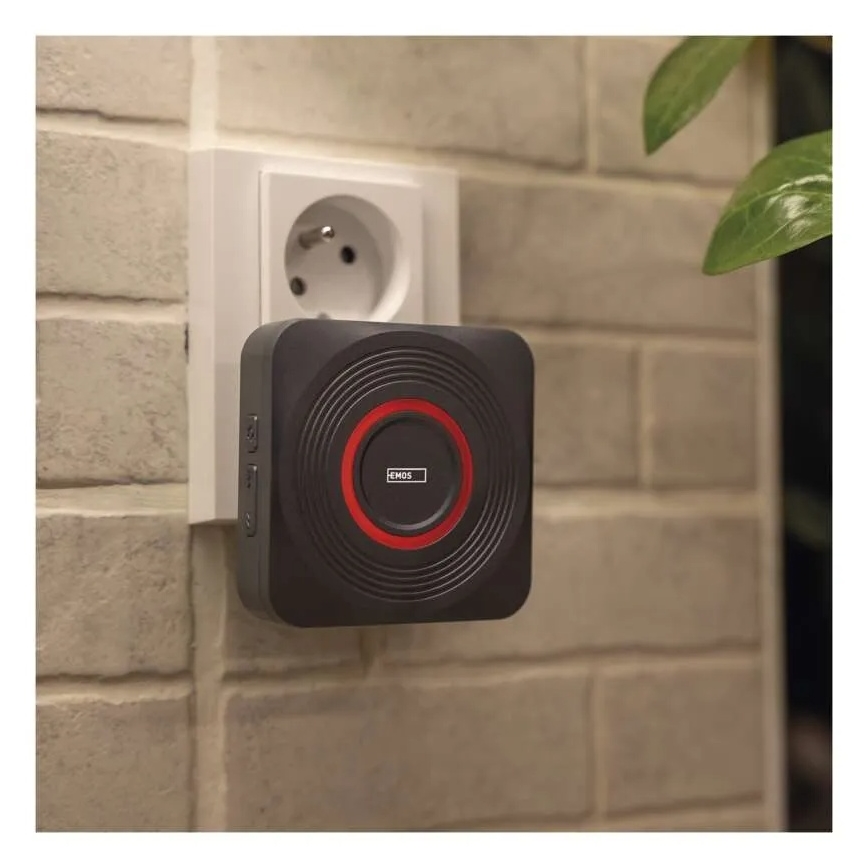 Campanello wireless a spina GoSmart 230V + 1xCR2032 grigio Wi-Fi