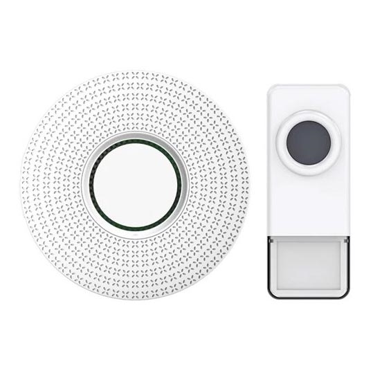 Campanello wireless con spina integrata 230V/1xA23 IP55 bianco