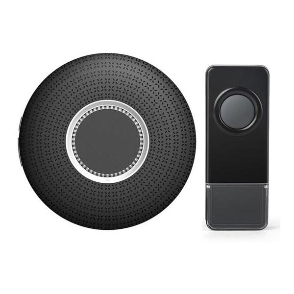 Campanello wireless con spina integrata 230V/1xA23 IP55 nero