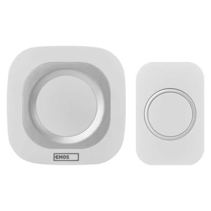 Campanello wireless con spina integrata 230V + 1xCR2032 IP44 bianco