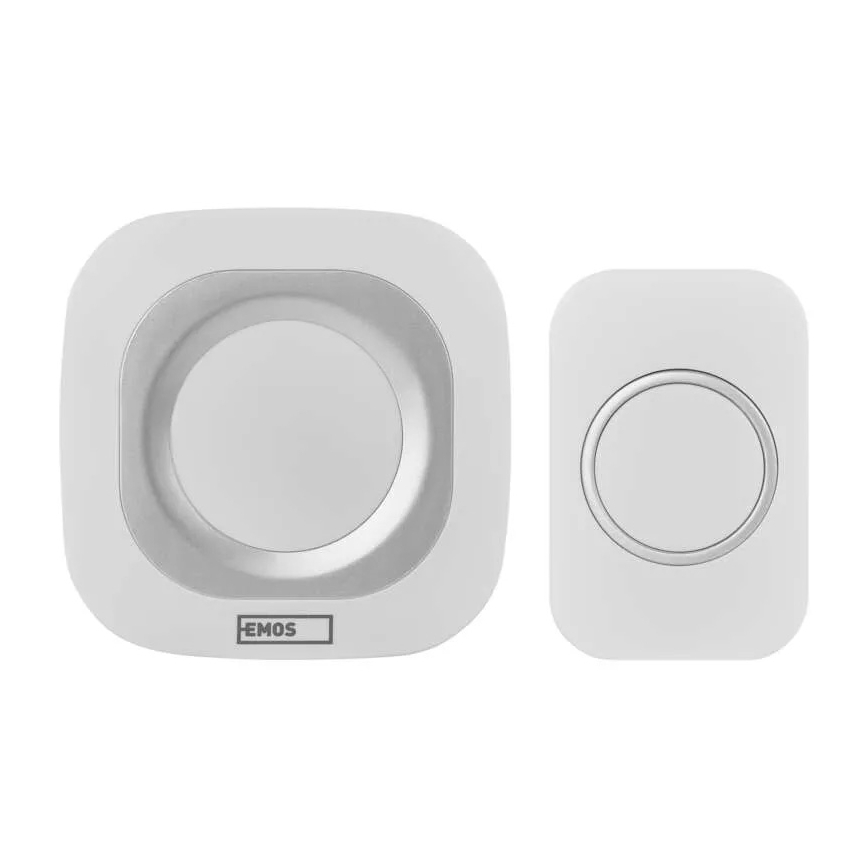 Campanello wireless con spina integrata 230V + 1xCR2032 IP44 bianco