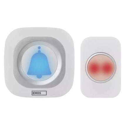 Campanello wireless con spina integrata 230V + 1xCR2032 IP44 bianco