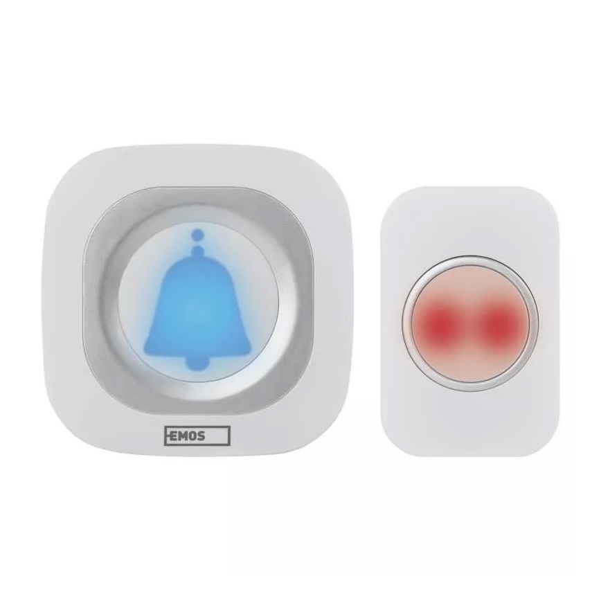Campanello wireless con spina integrata 230V + 1xCR2032 IP44 bianco