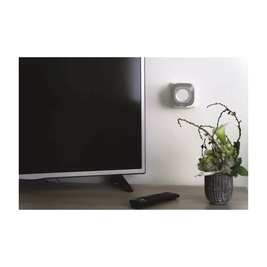 Campanello wireless con spina integrata 230V + 1xCR2032 IP44 grigio