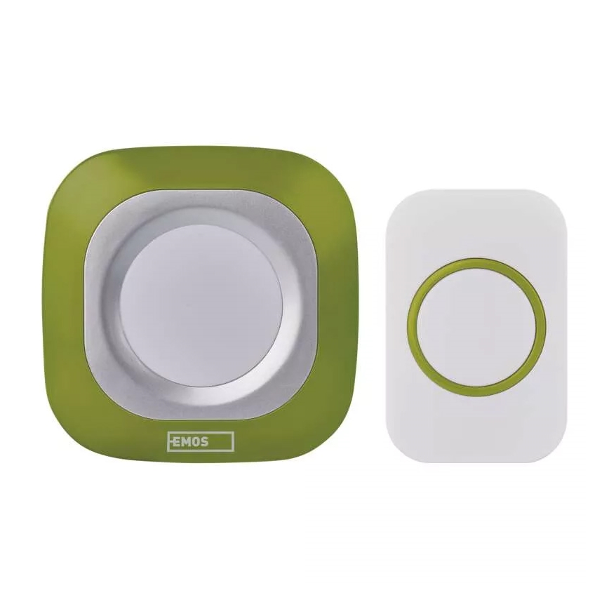 Campanello wireless con spina integrata 230V + 1xCR2032 IP44 verde