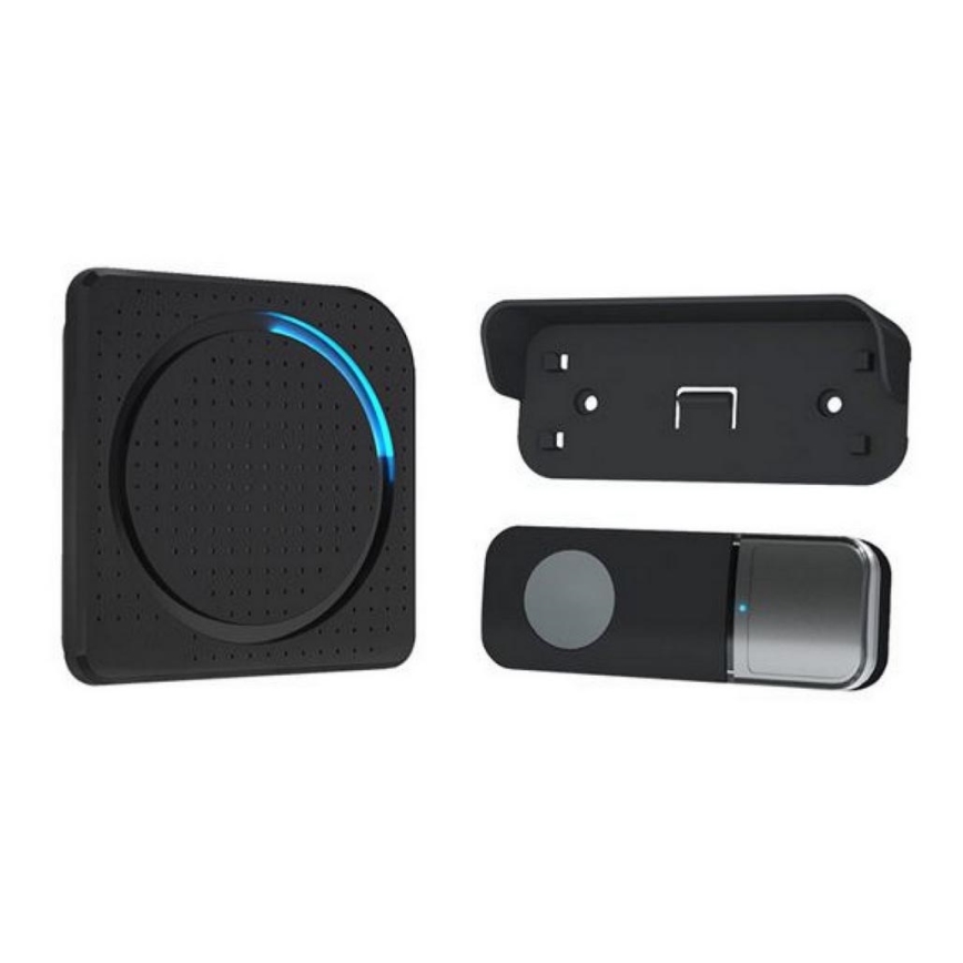 Campanello wireless con spina integrata 230V/1xCR2032 IP56 nero