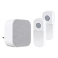 Campanello wireless con spina integrata 230V + 2x bottone 2xCR2032 IP44 bianco