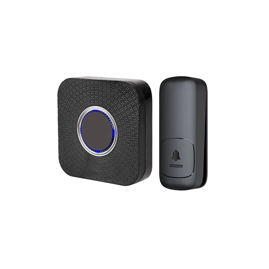 Campanello wireless con spina integrata kinetic 230V nero