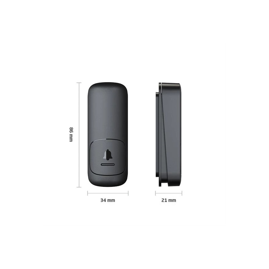 Campanello wireless con spina integrata kinetic 230V nero