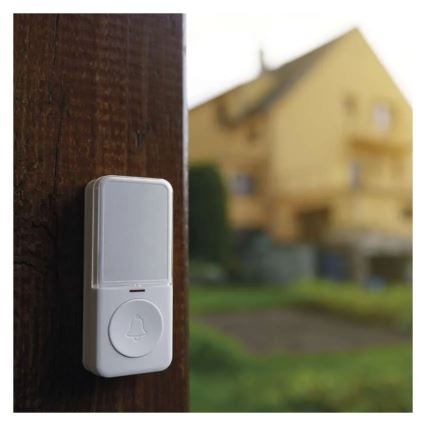 Campanello wireless da inserire nella presa 230 V con 1 batteria CR2032, bianco