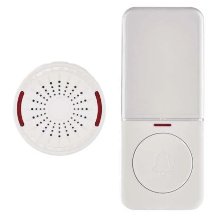 Campanello wireless da inserire nella presa 230 V con 1 batteria CR2032, bianco