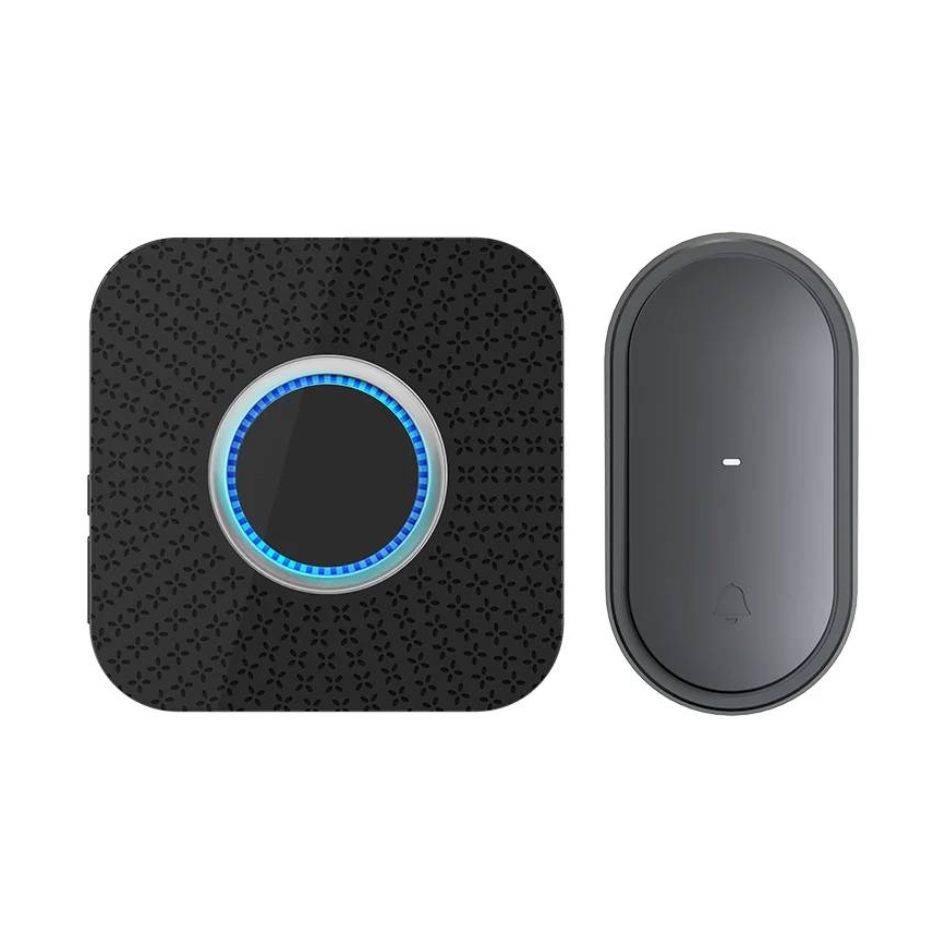 Campanello wireless da presa, a energia cinetica, 230 V, nero