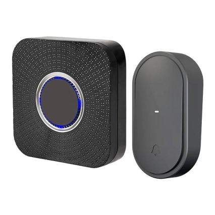 Campanello wireless da presa, a energia cinetica, 230 V, nero