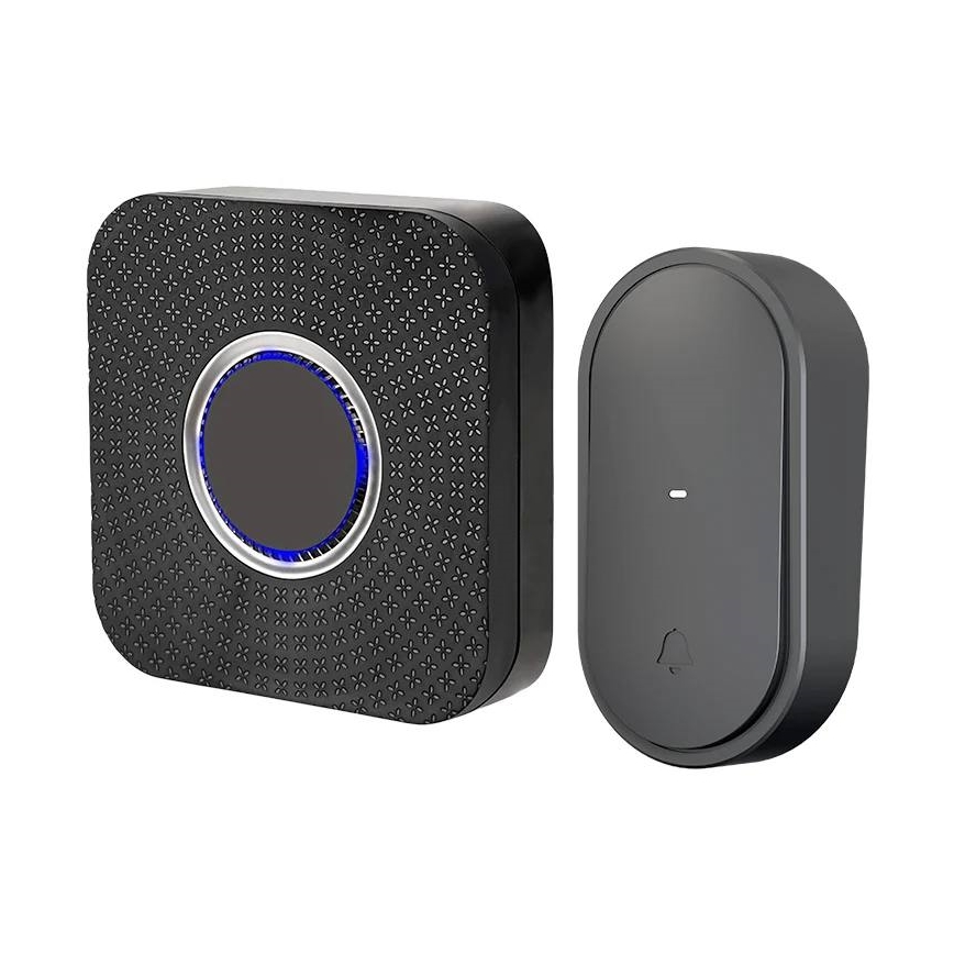 Campanello wireless da presa, a energia cinetica, 230 V, nero