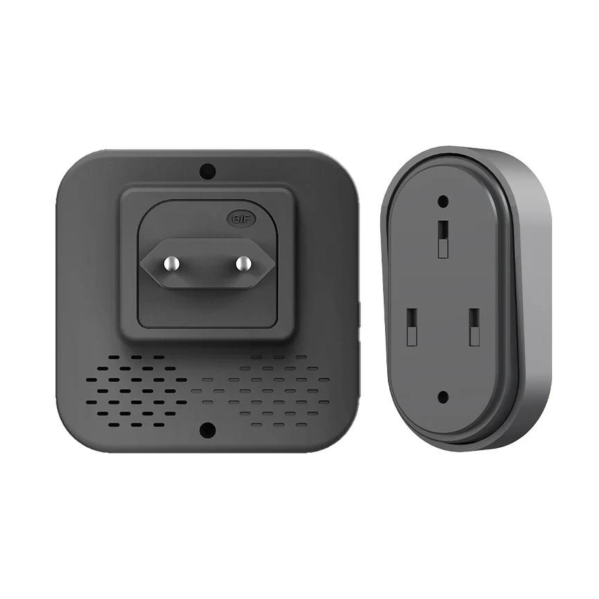 Campanello wireless da presa, a energia cinetica, 230 V, nero