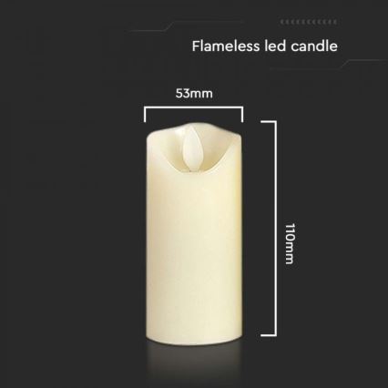 Candela LED/2xAA bianco caldo 11 cm